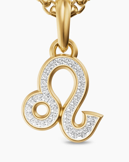 David Yurman Mens Leo Amulet in 18K Yellow Gold with Diamonds, 20mm David Yurman Men’s