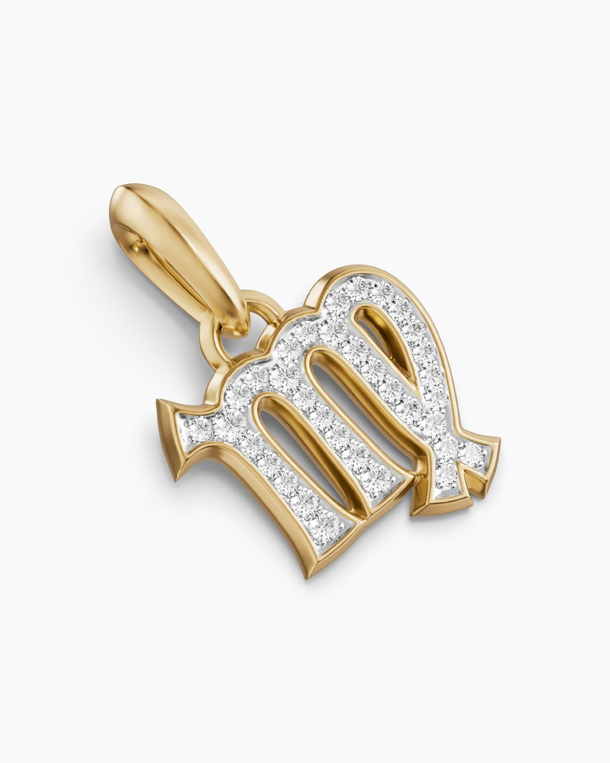 David Yurman Mens Virgo Amulet in 18K Yellow Gold with Diamonds, 16mm David Yurman Men’s