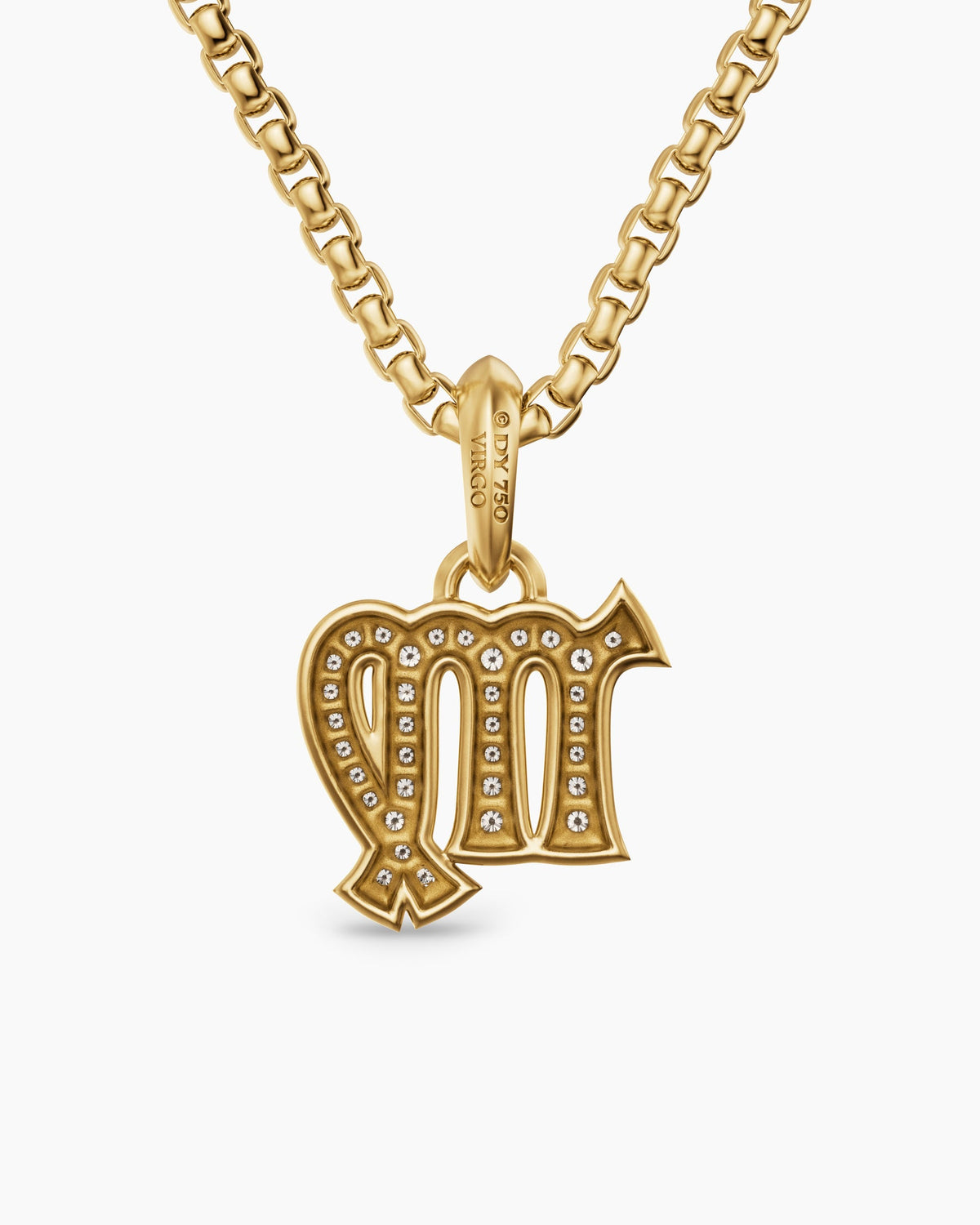David Yurman Mens Virgo Amulet in 18K Yellow Gold with Diamonds, 16mm David Yurman Men’s