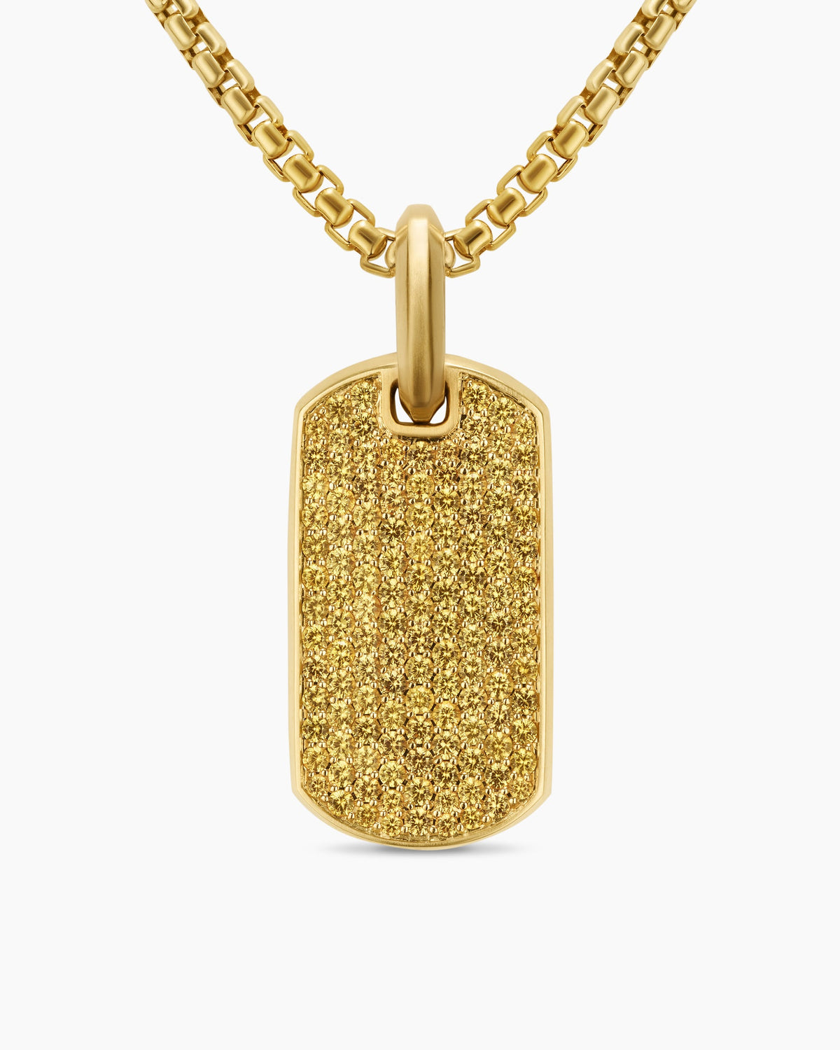David Yurman Men's Chevron Tag in 18K Yellow Gold with Yellow Sapphires, 27mm David Yurman Men’s