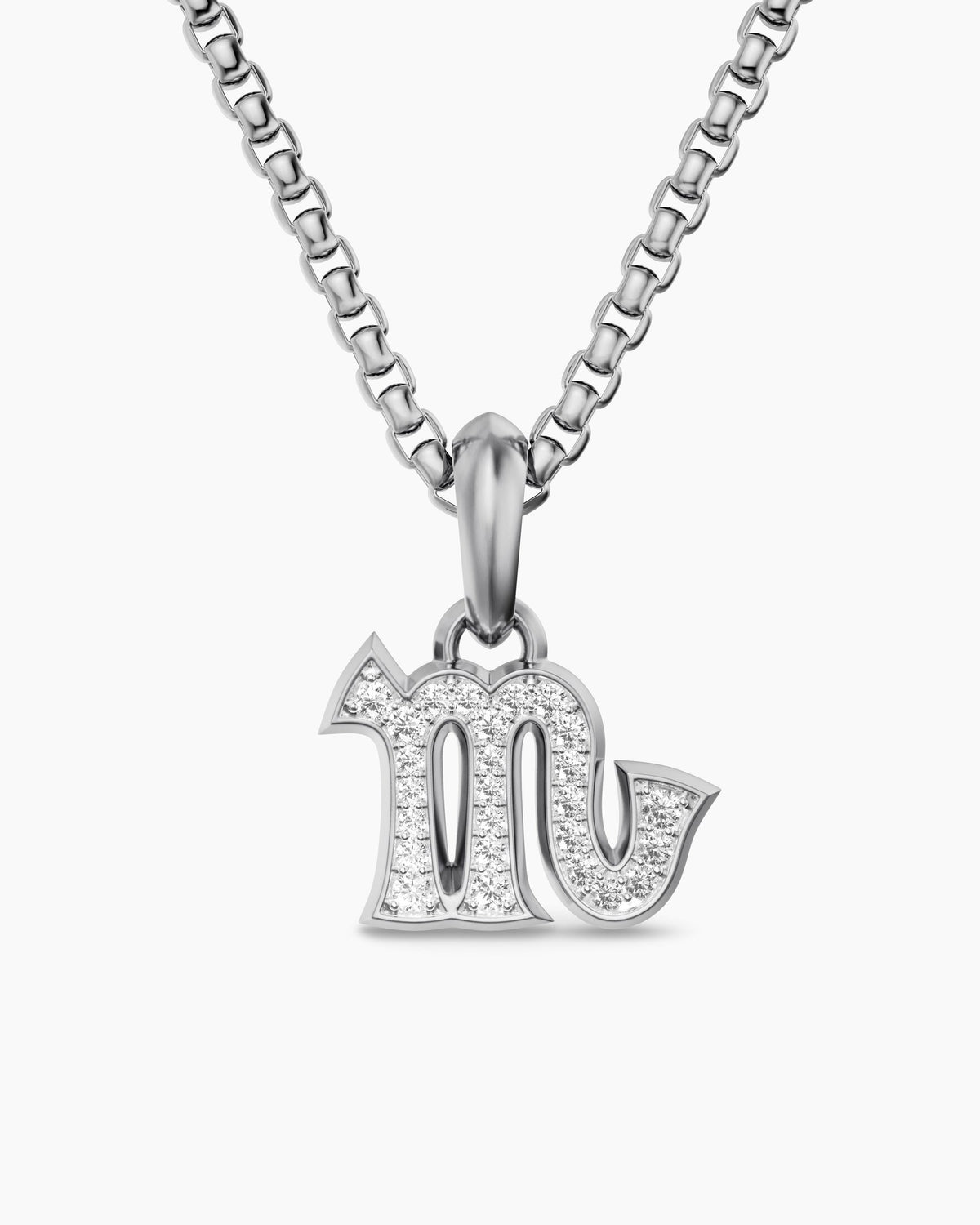 David Yurman Mens Scorpio Amulet in Sterling Silver with Diamonds, 16mm David Yurman Men’s