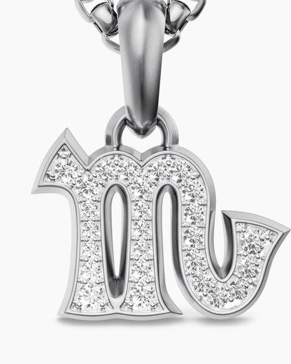 David Yurman Mens Scorpio Amulet in Sterling Silver with Diamonds, 16mm David Yurman Men’s