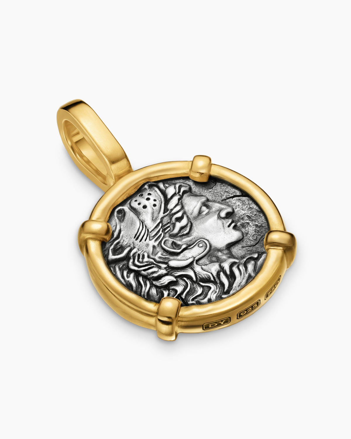 David Yurman Mens Alexander the Great Amulet in Sterling Silver with 18K Yellow Gold, 20.5mm David Yurman Men’s