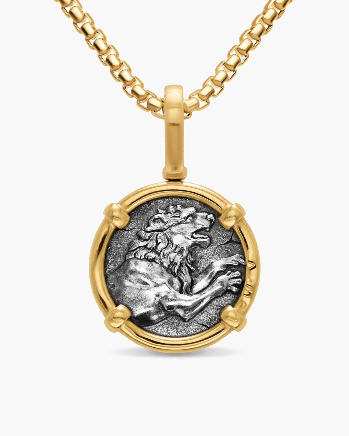 David Yurman Mens Alexander the Great Amulet in Sterling Silver with 18K Yellow Gold, 20.5mm David Yurman Men’s