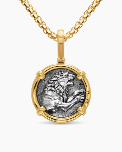 David Yurman Mens Alexander the Great Amulet in Sterling Silver with 18K Yellow Gold, 20.5mm David Yurman Men’s