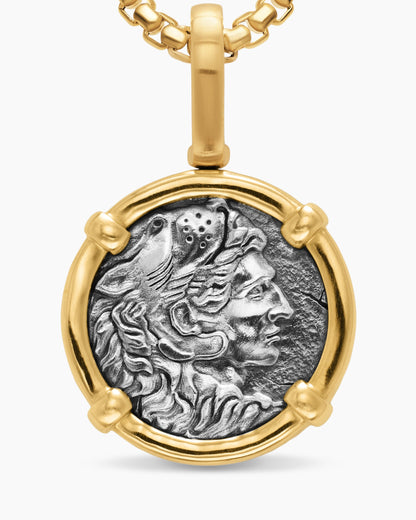 David Yurman Mens Alexander the Great Amulet in Sterling Silver with 18K Yellow Gold, 20.5mm David Yurman Men’s