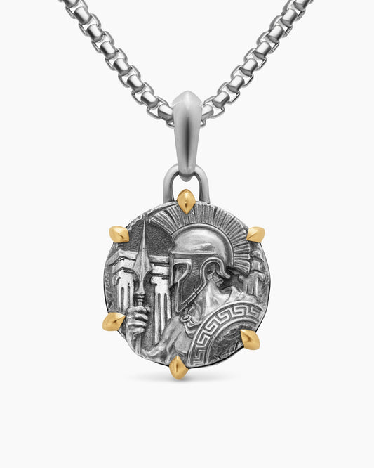 David Yurman Mens Ares Amulet in Sterling Silver with 18K Yellow Gold, 26.4mm David Yurman Men’s