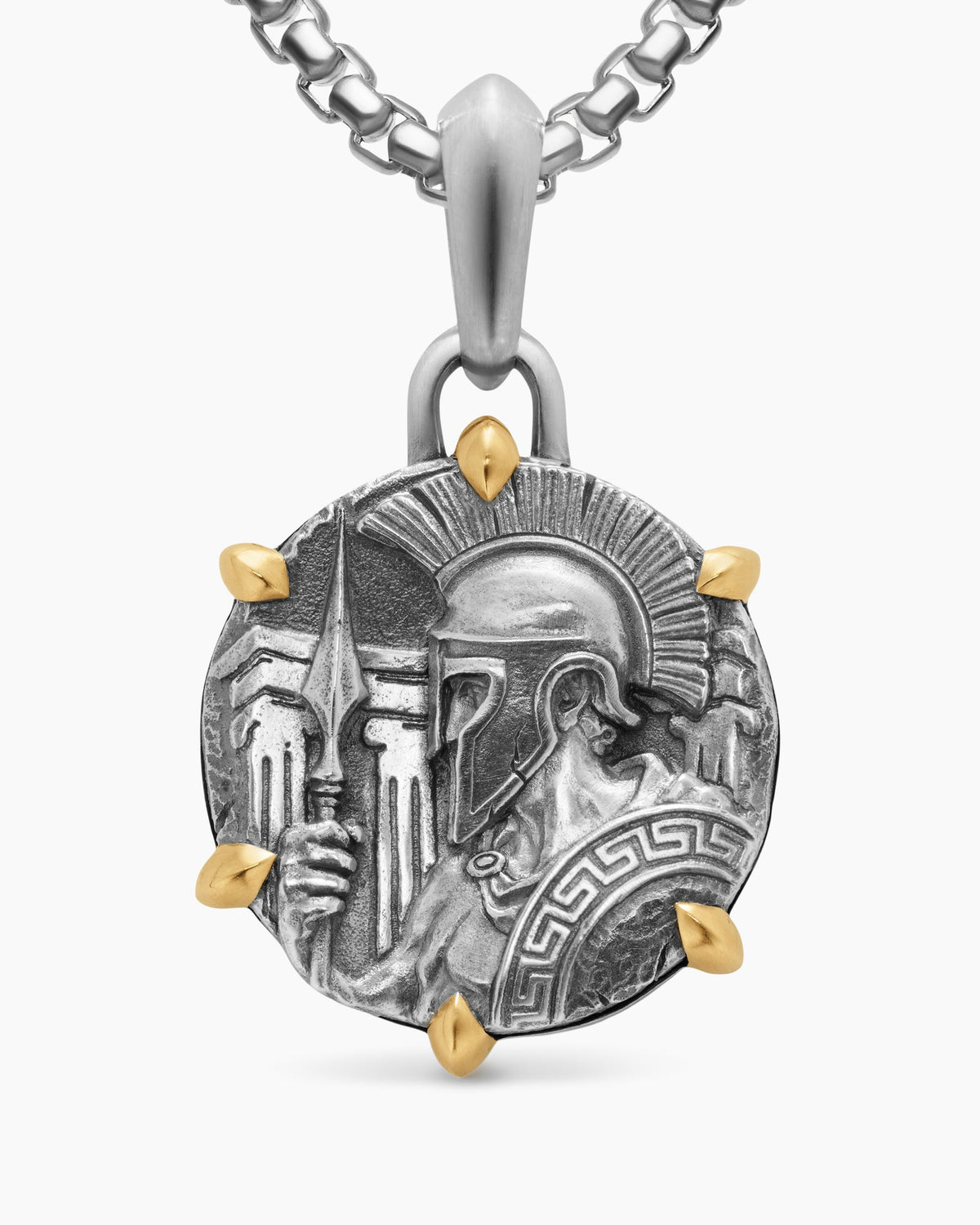 David Yurman Mens Ares Amulet in Sterling Silver with 18K Yellow Gold, 26.4mm David Yurman Men’s