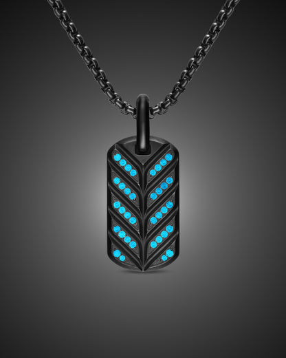 David Yurman Mens Chevron Fluorescent Tag in Black Titanium with Diamonds, 27mm David Yurman Men’s