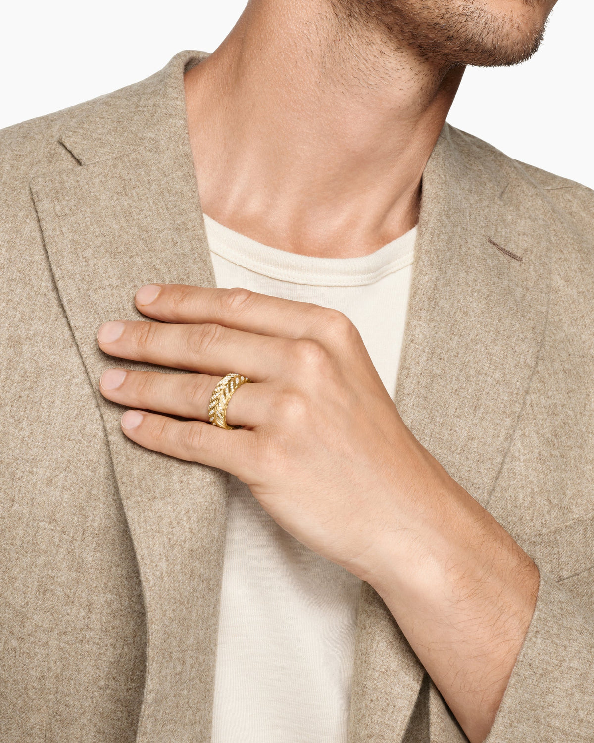 David Yurman Chevron Pavé Band Ring David Yurman Men’s