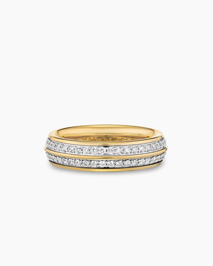 David Yurman Mens Knife Edge Band Ring in 18K Yellow Gold, 6mm David Yurman Men’s|Wedding