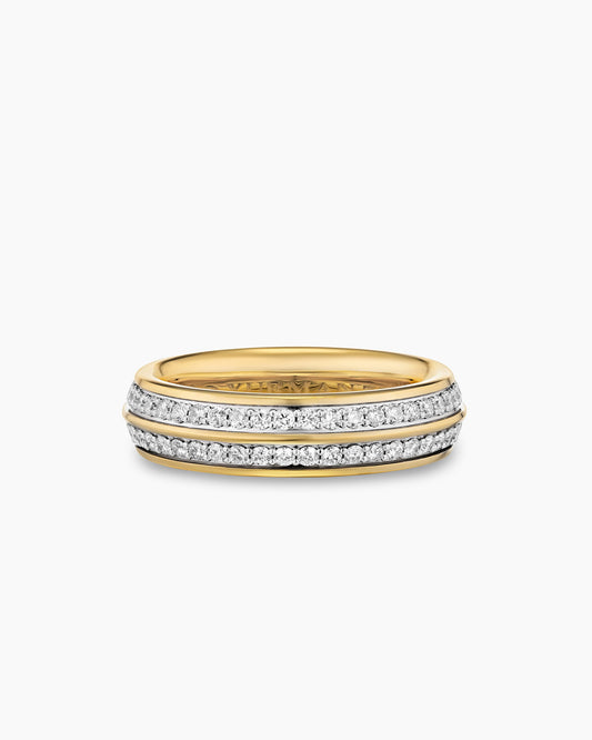 David Yurman Mens Knife Edge Band Ring in 18K Yellow Gold, 6mm David Yurman Men’s|Wedding