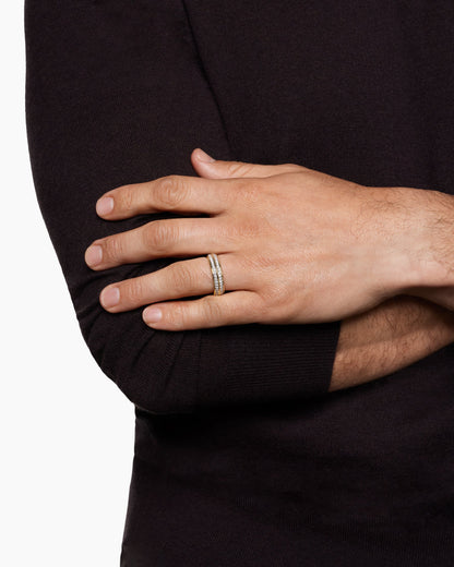 David Yurman Mens Knife Edge Band Ring in 18K Yellow Gold, 6mm David Yurman Men’s|Wedding