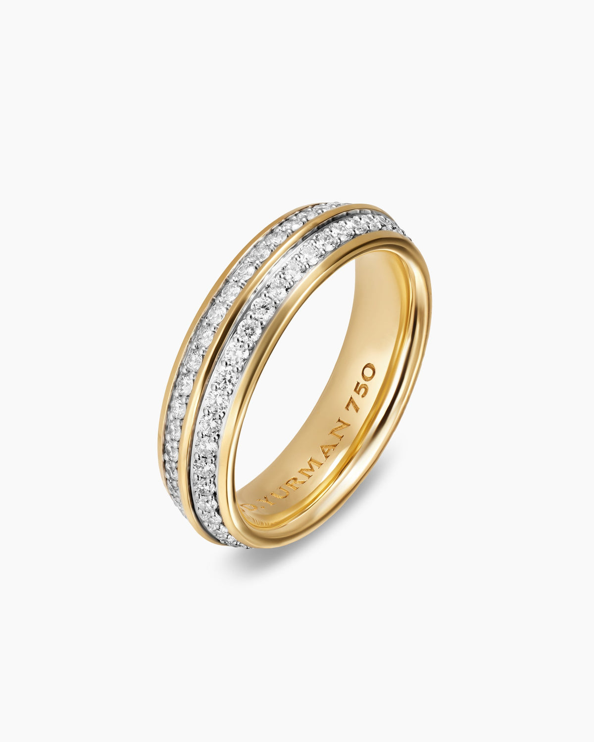 David Yurman Mens Knife Edge Band Ring in 18K Yellow Gold, 6mm David Yurman Men’s|Wedding
