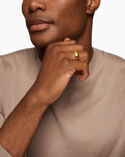David Yurman Mens Knife Edge Band Ring in 18K Yellow Gold, 8mm David Yurman Men’s|Wedding