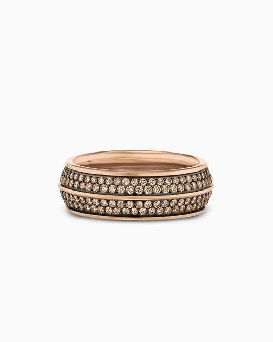 David Yurman Mens Knife Edge Band Ring in 18K Rose Gold, 8mm David Yurman Men’s|Wedding
