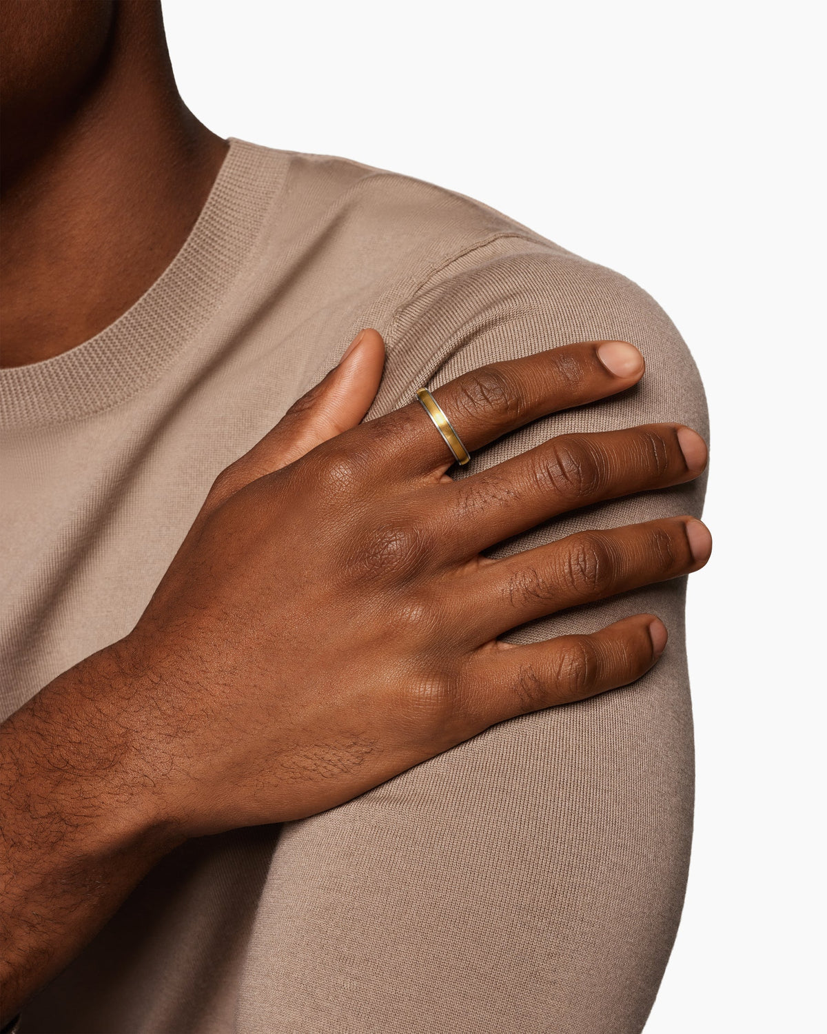 David Yurman Mens Streamline® Band Ring in Sterling Silver with 14K Yellow Gold, 4mm David Yurman Men’s