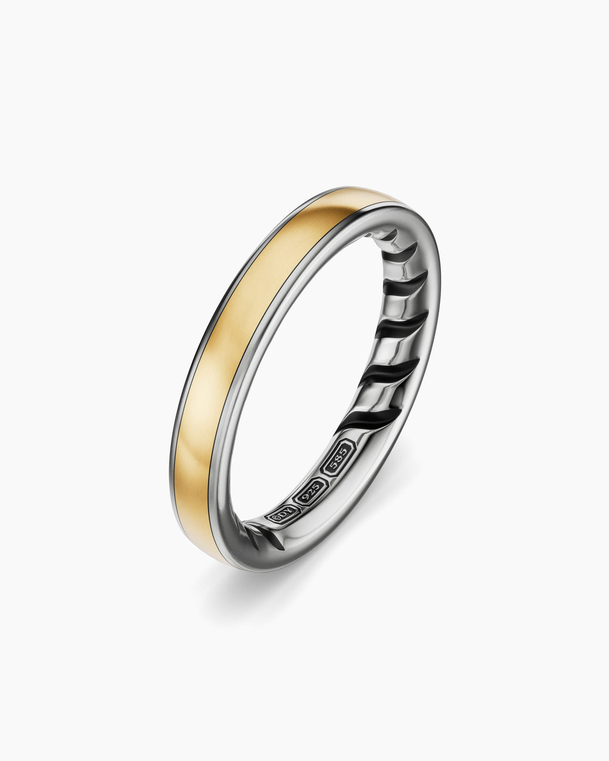 David Yurman Mens Streamline® Band Ring in Sterling Silver with 14K Yellow Gold, 4mm David Yurman Men’s