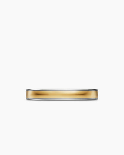 David Yurman Mens Streamline® Band Ring in Sterling Silver with 14K Yellow Gold, 4mm David Yurman Men’s