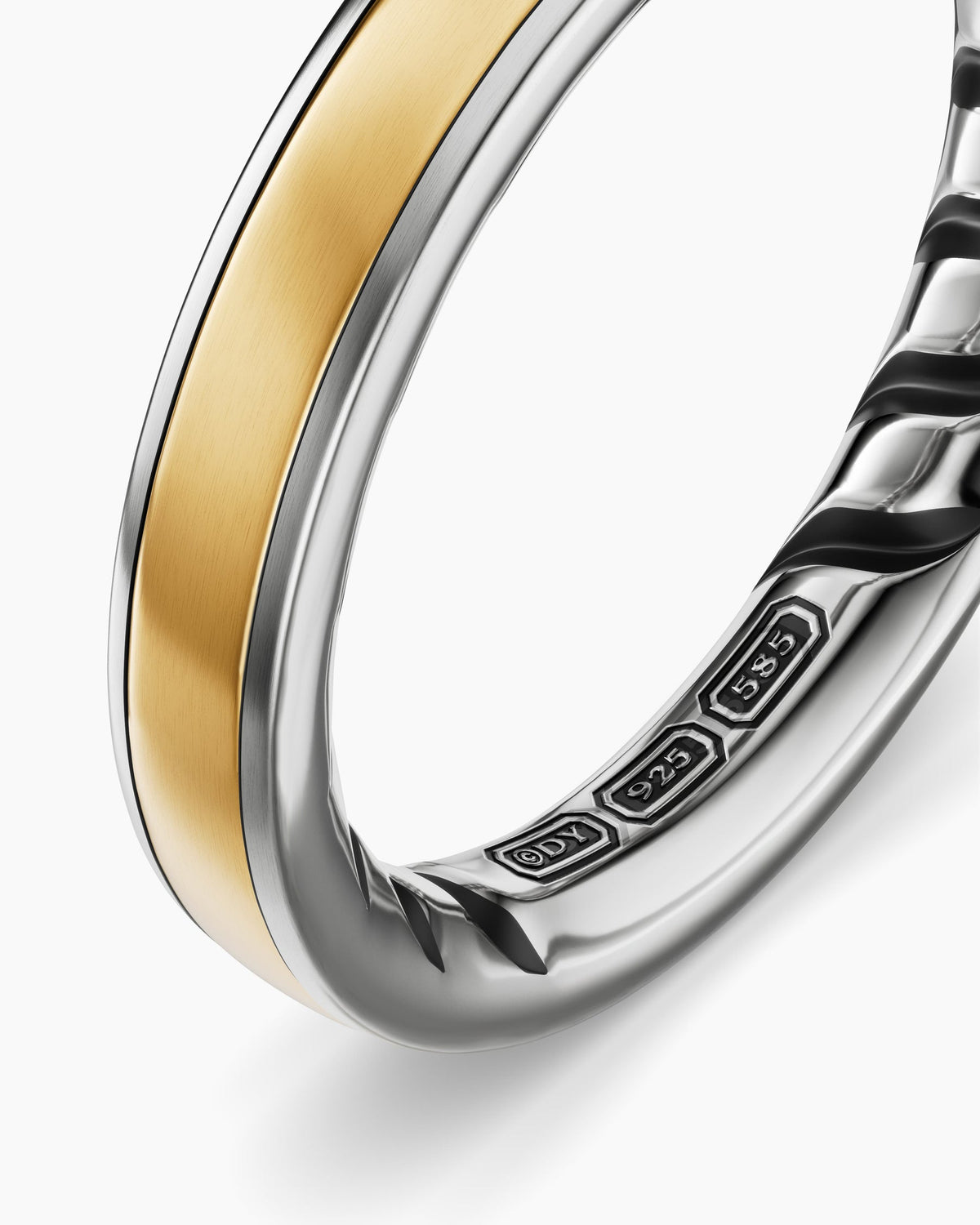 David Yurman Mens Streamline® Band Ring in Sterling Silver with 14K Yellow Gold, 4mm David Yurman Men’s