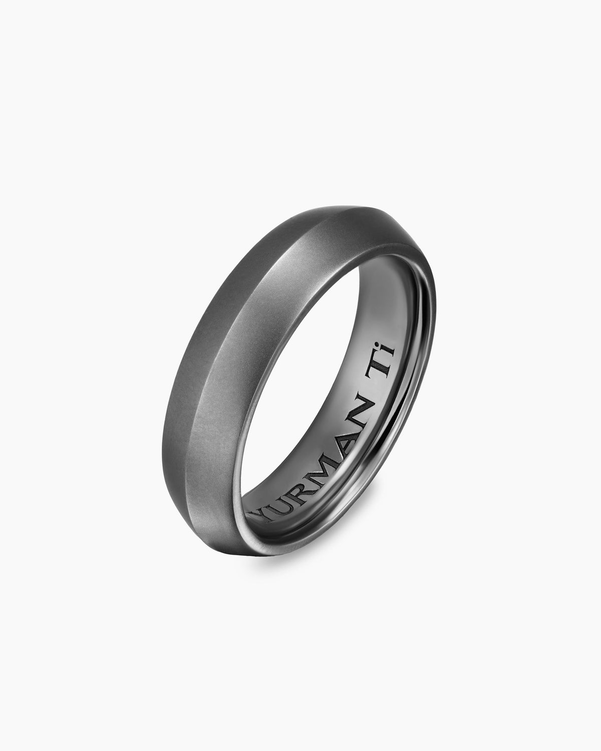 David Yurman Mens Knife Edge Band Ring in Anthracite Titanium, 6mm David Yurman Men’s|Wedding