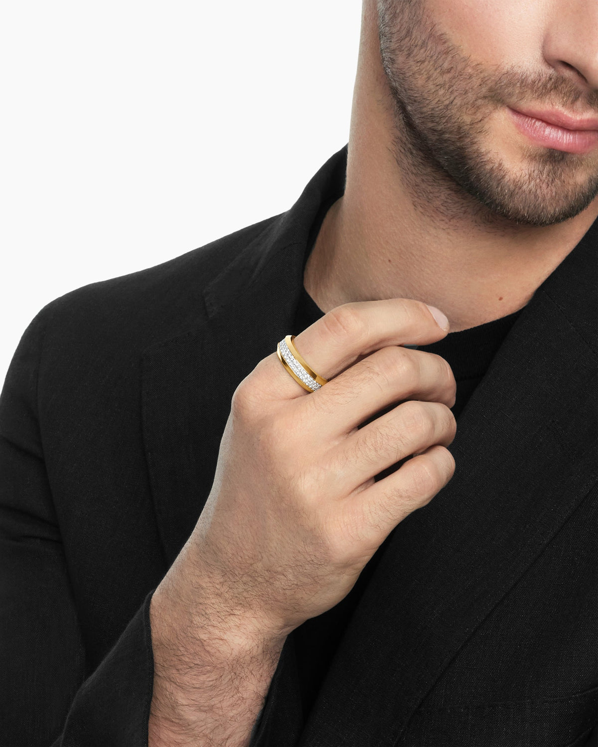 David Yurman Beveled Two Row Band Ring David Yurman Men’s|Wedding