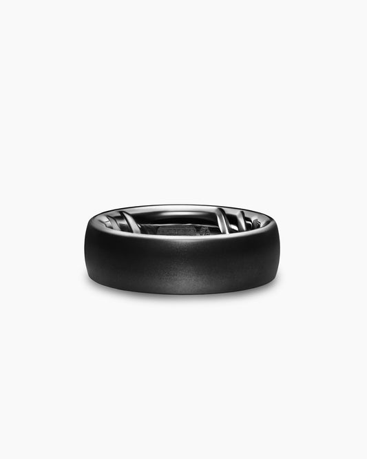 David Yurman Mens Streamline Band Ring in Black Titanium, 7.6mm David Yurman Men’s|Wedding