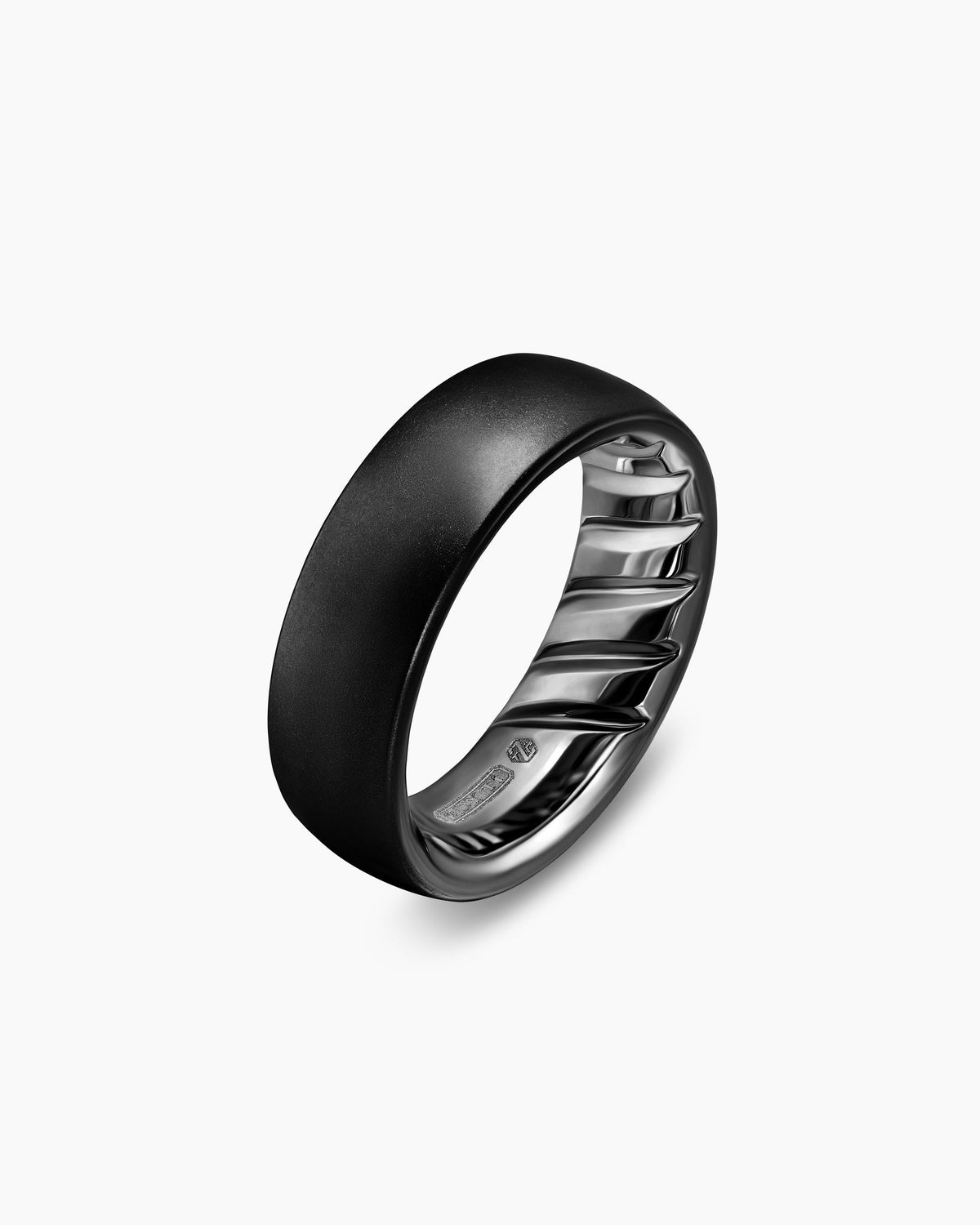 David Yurman Mens Streamline Band Ring in Black Titanium, 7.6mm David Yurman Men’s|Wedding