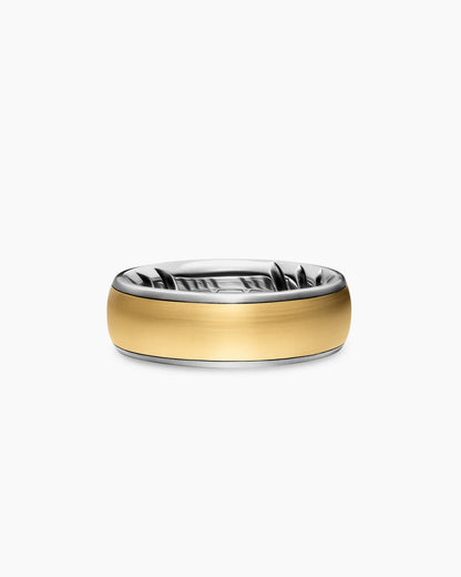 David Yurman Mens Streamline Band Ring in Sterling Silver with 18K Yellow Gold, 7.6mm David Yurman Men’s