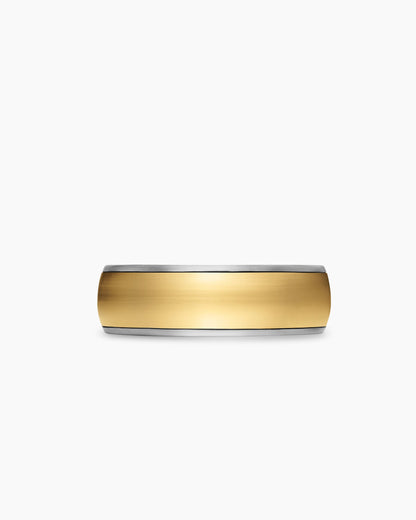 David Yurman Mens Streamline Band Ring in Sterling Silver with 18K Yellow Gold, 7.6mm David Yurman Men’s