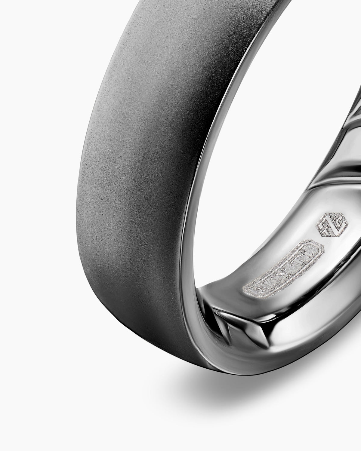 David Yurman Mens Streamline Band Ring in Anthracite Titanium, 6.2mm David Yurman Men’s|Wedding