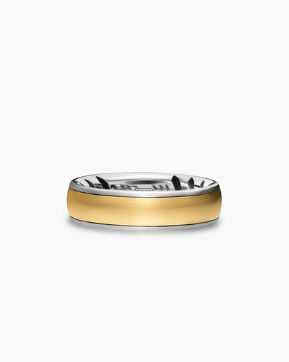 David Yurman Mens Streamline Band Ring in Sterling Silver with 18K Yellow Gold, 6.2mm David Yurman Men’s