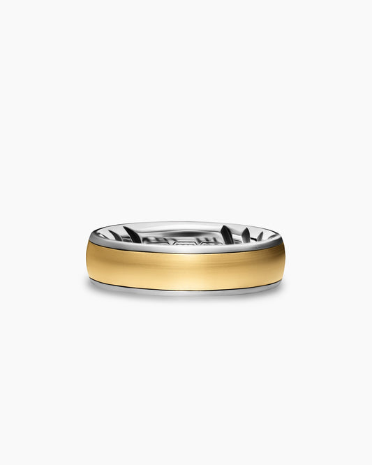 David Yurman Mens Streamline Band Ring in Sterling Silver with 18K Yellow Gold, 6.2mm David Yurman Men’s