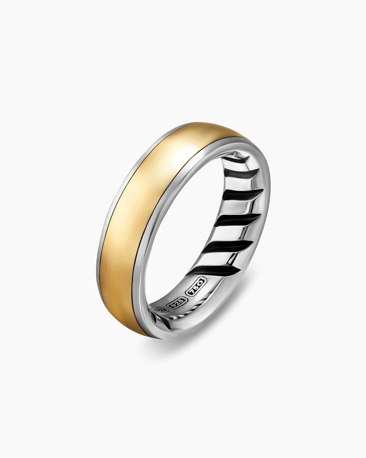 David Yurman Mens Streamline Band Ring in Sterling Silver with 18K Yellow Gold, 6.2mm David Yurman Men’s