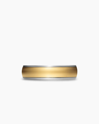 David Yurman Mens Streamline Band Ring in Sterling Silver with 18K Yellow Gold, 6.2mm David Yurman Men’s