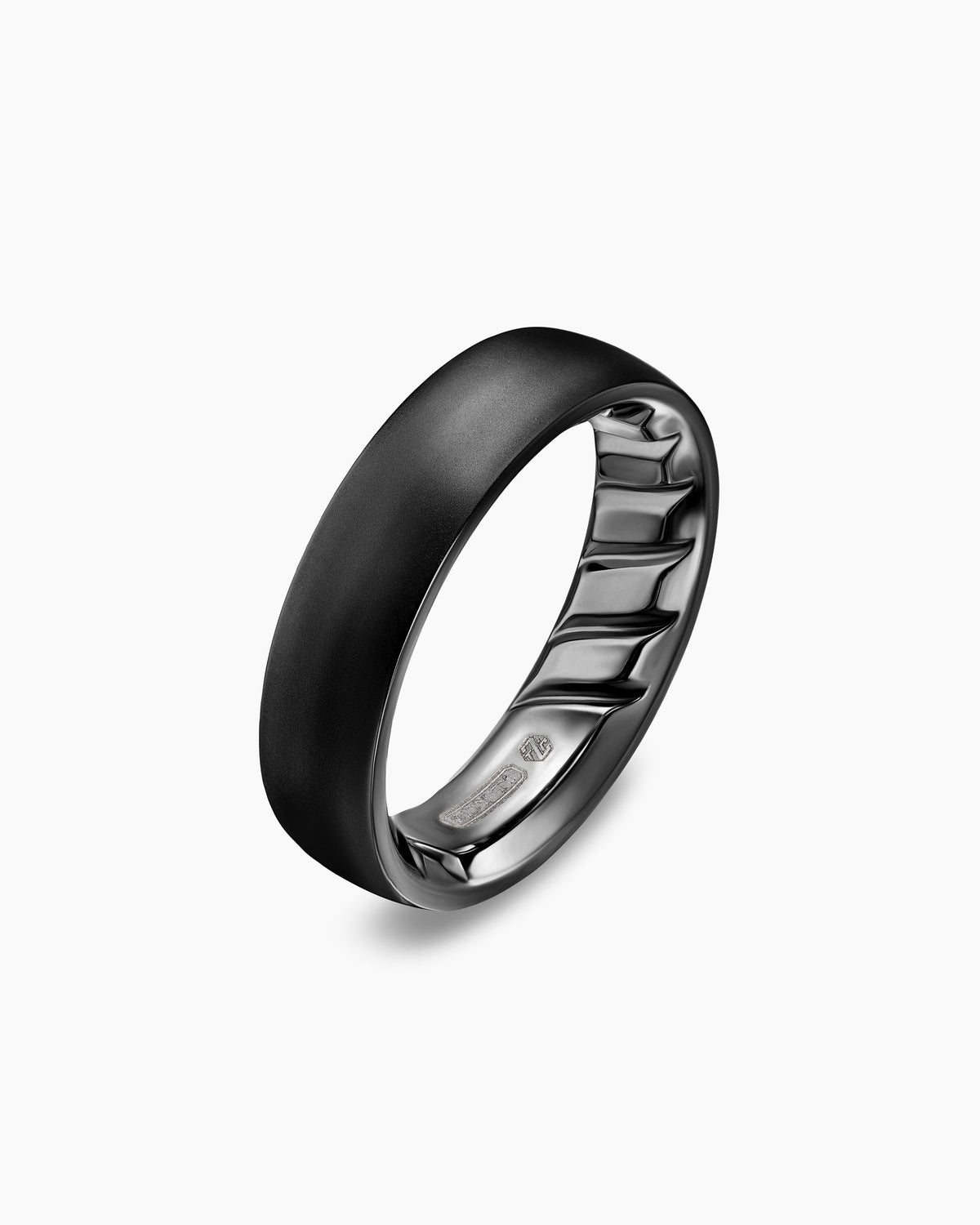 David Yurman Mens Streamline Band Ring in Black Titanium, 6.2mm David Yurman Men’s|Wedding
