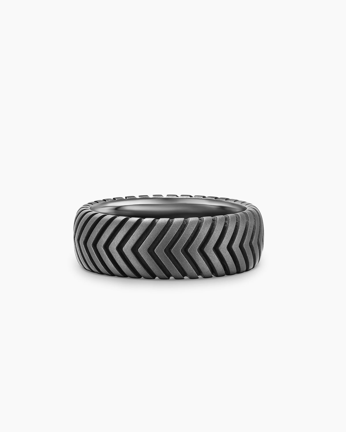 David Yurman Mens Chevron Band Ring in Anthracite Titanium, 8mm David Yurman Men’s