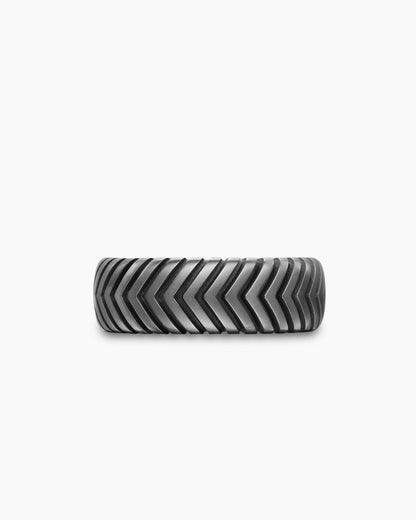 David Yurman Mens Chevron Band Ring in Anthracite Titanium, 8mm David Yurman Men’s