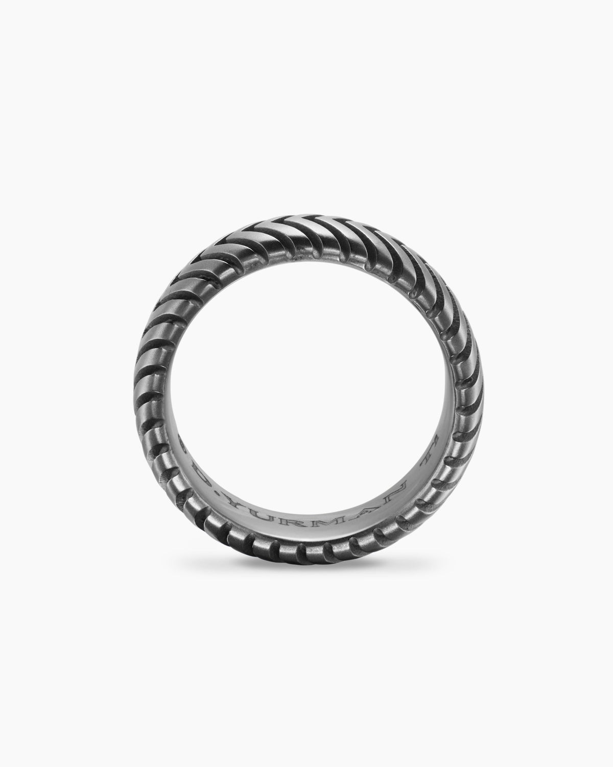 David Yurman Mens Chevron Band Ring in Anthracite Titanium, 8mm David Yurman Men’s