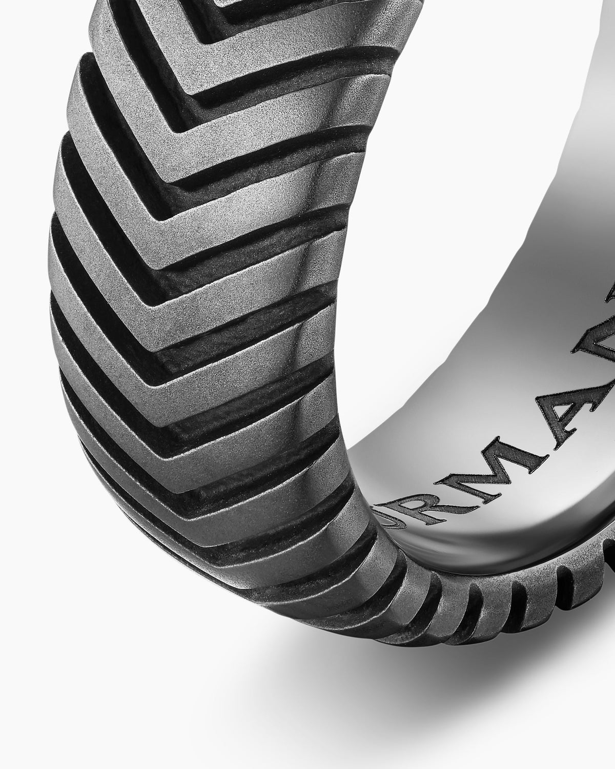 David Yurman Mens Chevron Band Ring in Anthracite Titanium, 8mm David Yurman Men’s