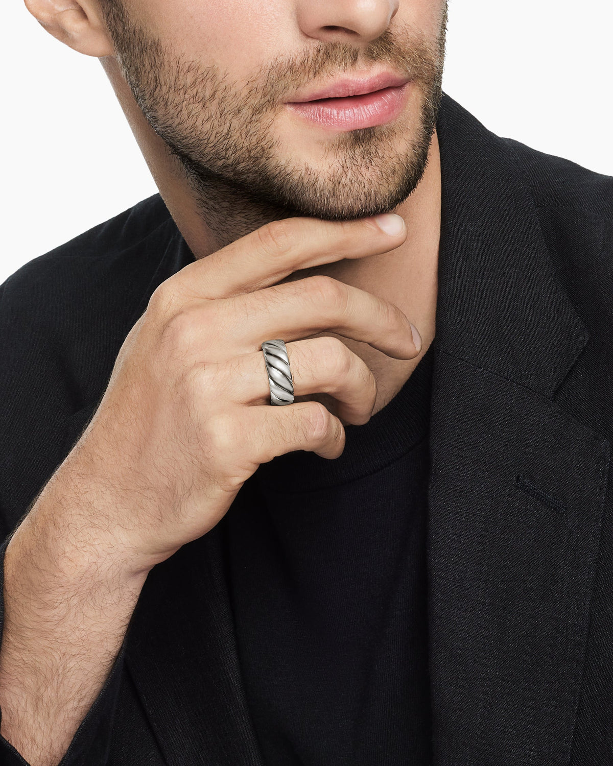 David Yurman Sculpted Cable Contour Band Ring David Yurman Men’s