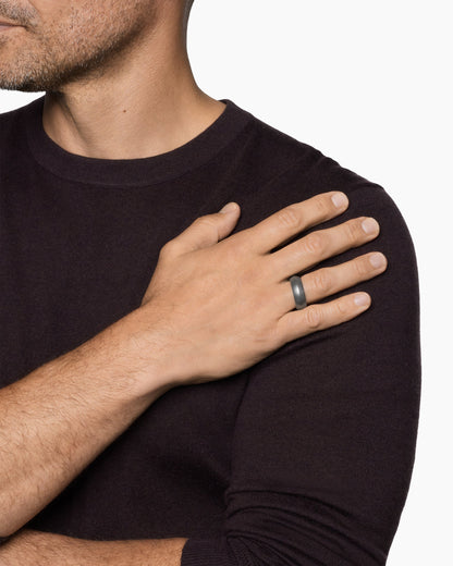 David Yurman Mens Knife Edge Band Ring in Anthracite Titanium, 8mm David Yurman Men’s|Wedding