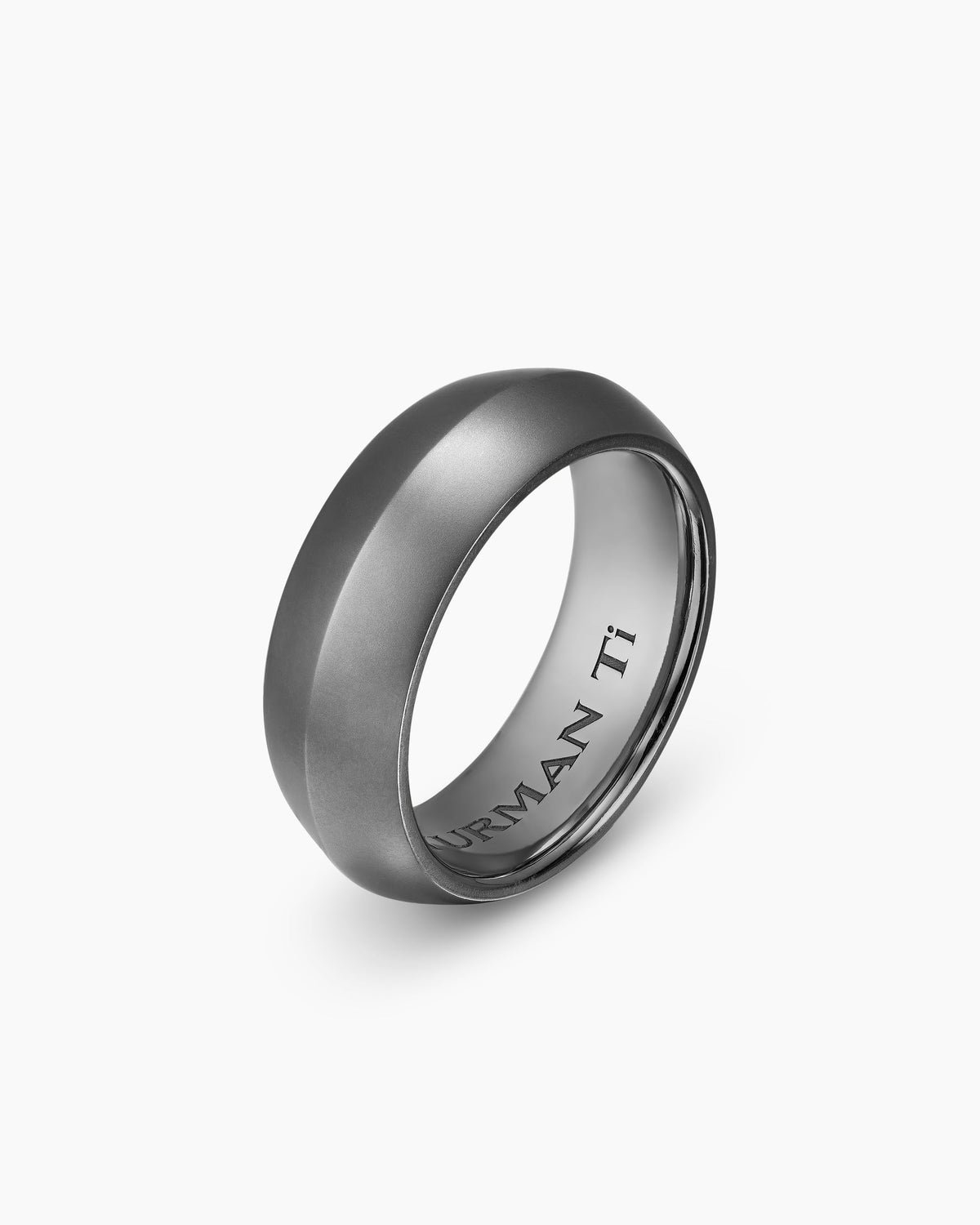 David Yurman Mens Knife Edge Band Ring in Anthracite Titanium, 8mm David Yurman Men’s|Wedding