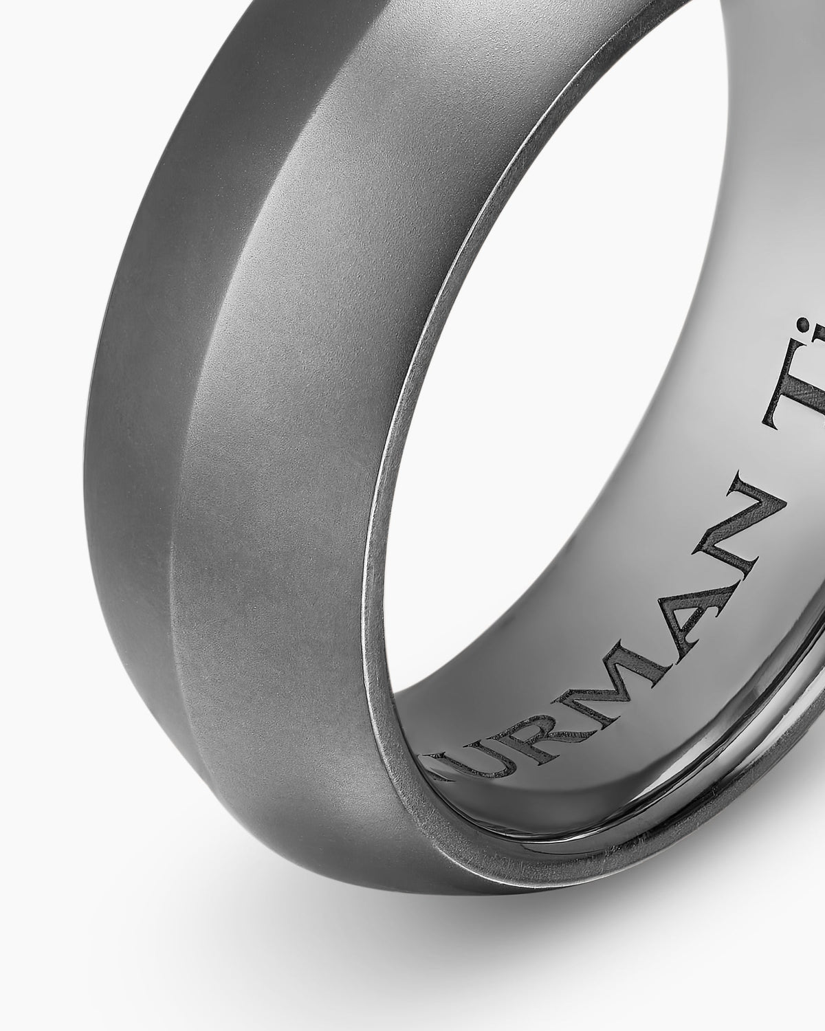 David Yurman Mens Knife Edge Band Ring in Anthracite Titanium, 8mm David Yurman Men’s|Wedding