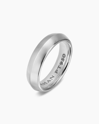 David Yurman Mens Knife Edge Band Ring in Platinum, 6mm David Yurman Men’s|Wedding