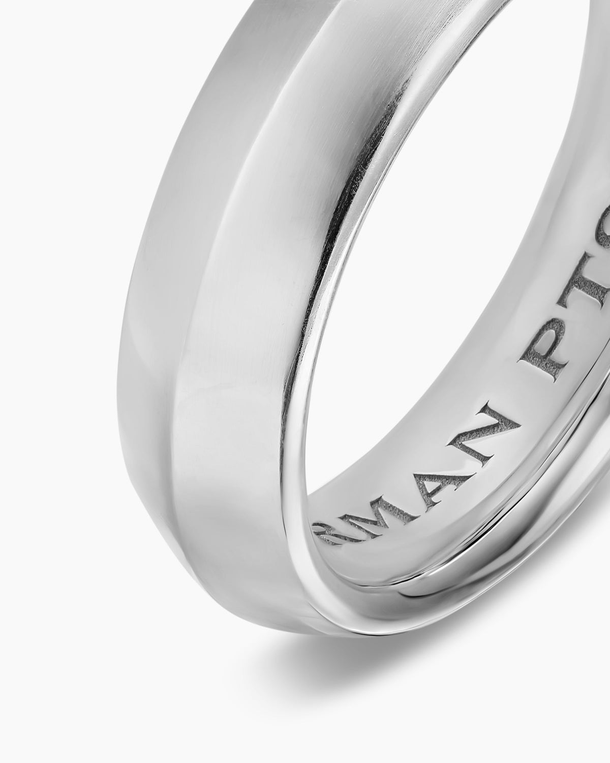David Yurman Mens Knife Edge Band Ring in Platinum, 6mm David Yurman Men’s|Wedding