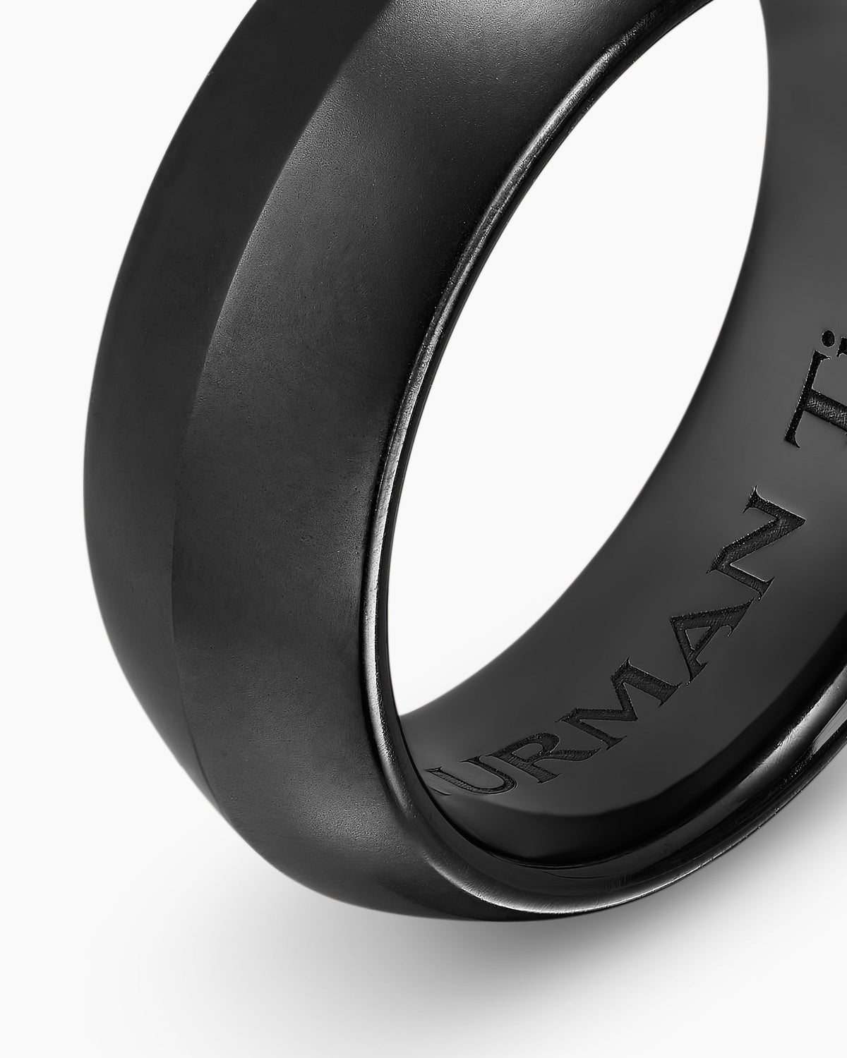 David Yurman Mens Knife Edge Band Ring in Black Titanium, 8mm David Yurman Men’s|Wedding