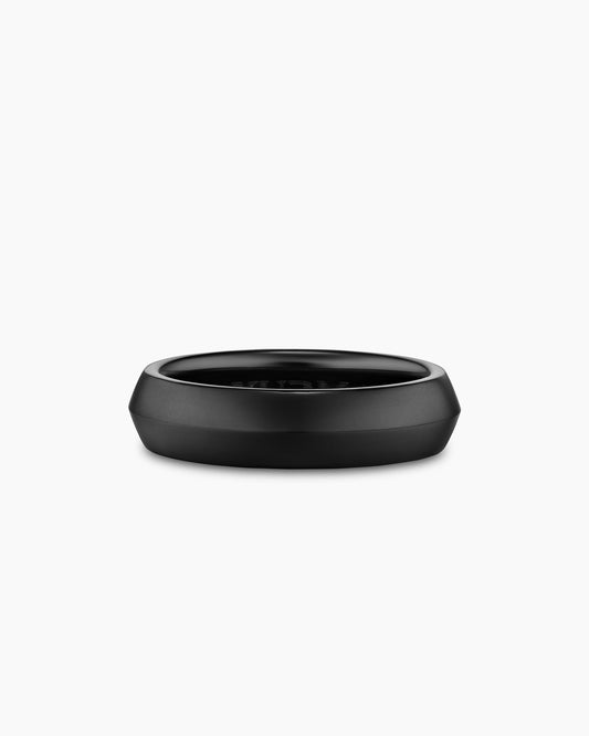 David Yurman Mens Knife Edge Band Ring in Black Titanium, 6mm David Yurman Men’s|Wedding