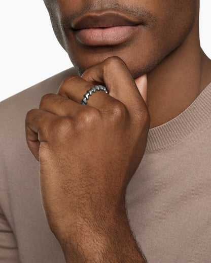 David Yurman Mens Armory Band Ring in Anthracite Titanium, 6.2mm David Yurman Men’s
