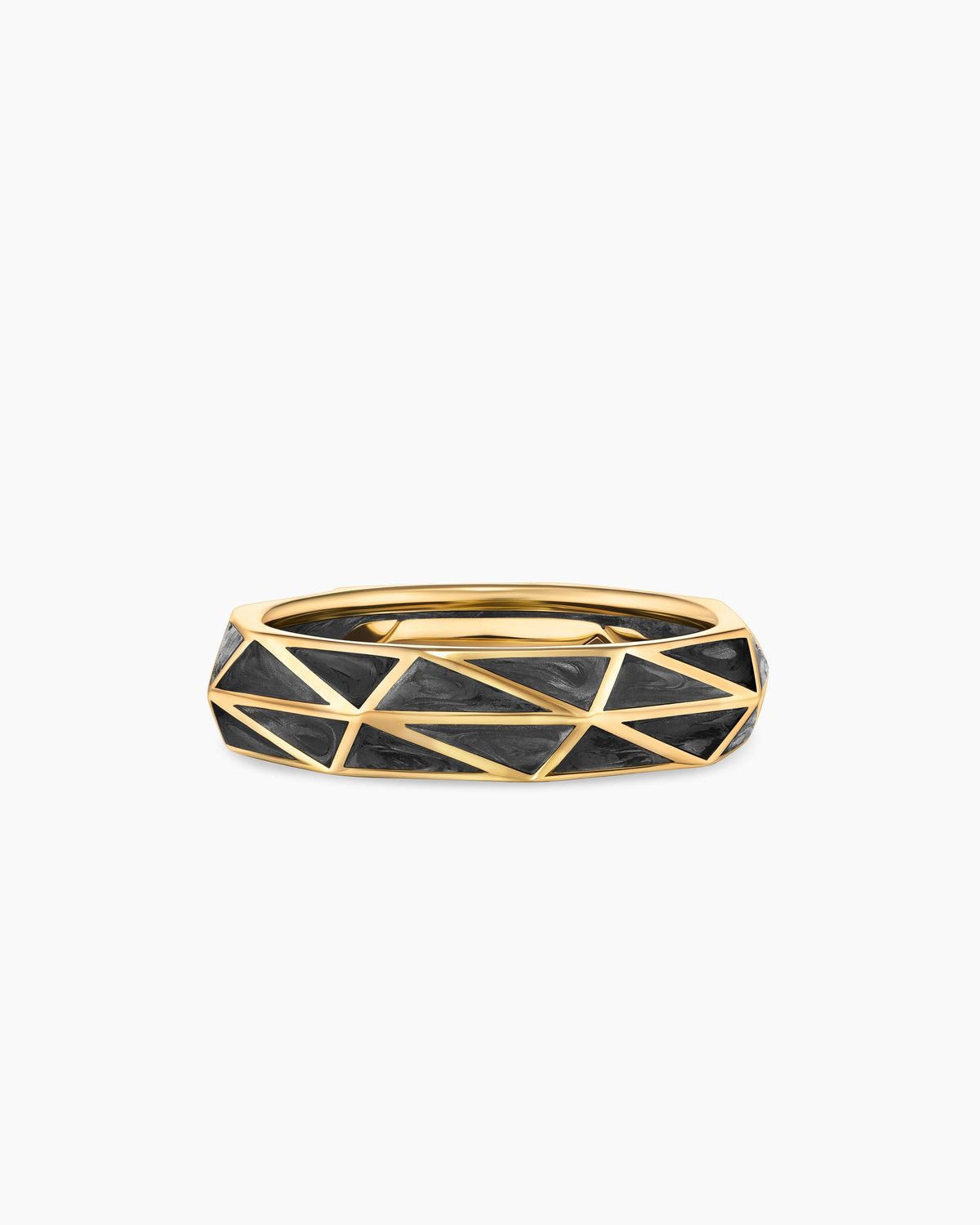 David Yurman Mens Faceted Band Ring in 18K Yellow Gold, 6mm David Yurman Men’s